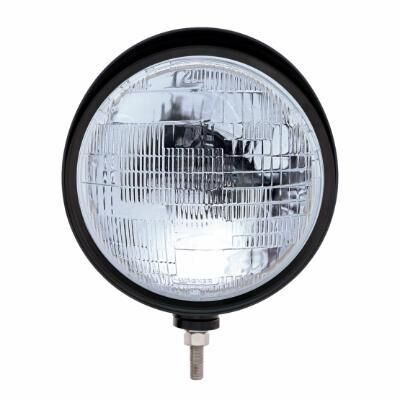 Black "Billet" Style Groove Headlight With Visor H6014 Bulb - Bild 2