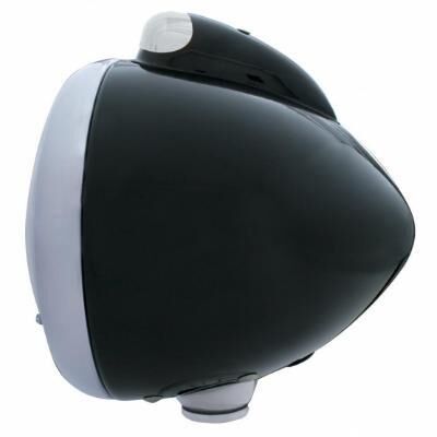 Black Guide 682-C Headlight H4 With 34 Amber LED & LED Signal - Clear Lens - Bild 4