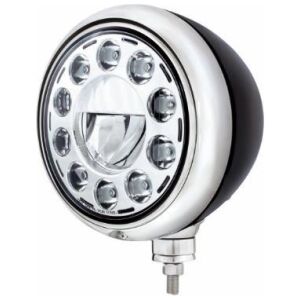 Black Guide Headlight 11 LED Bulb - Chrome