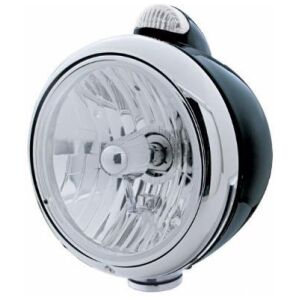 Black Guide 682-C Style Headlight Crystal H4 & LED Signal - Clear Lens