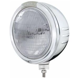 Stainless Steel Bullet Embossed Stripe Headlight 6014 & Dual Mode LED Signal