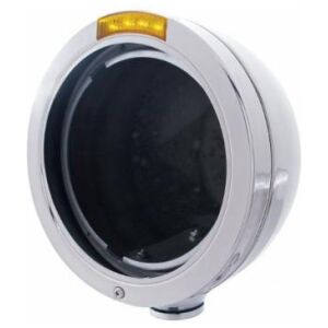 Stainless Steel Bullet Classic Headlight No Bulb With LED Turn Signal