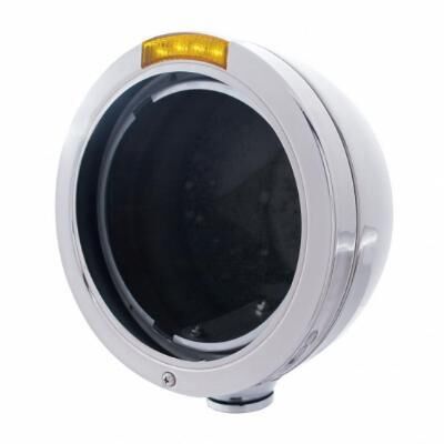 Stainless Steel Bullet Classic Headlight No Bulb With LED Turn Signal