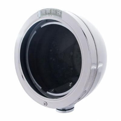 Stainless Steel Bullet Classic Headlight No Bulb With LED Turn Signal