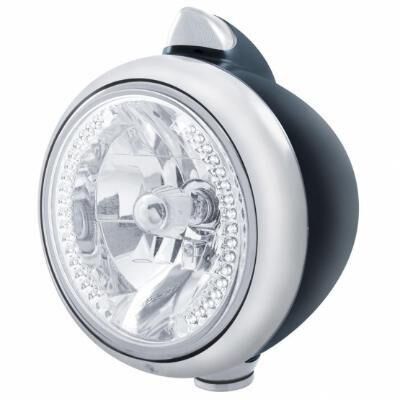 Black "Guide" 682-C Headlight H4 With White LED & Original Style LED Signal