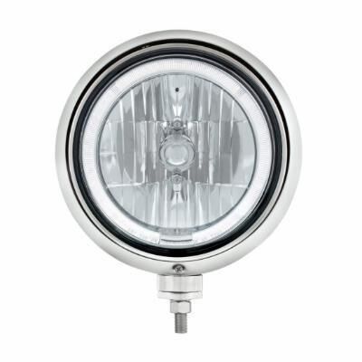 Black Guide Headlight 9007 Bulb With LED Halo Rim - Bild 2