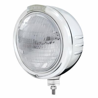 Stainless Steel Classic Embossed Stripe Headlight 6014 & Dual Mode LED Signal