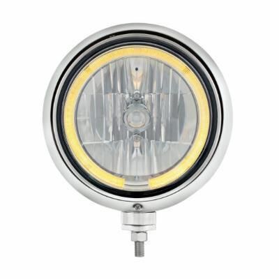 Black Guide Headlight 9007 Bulb With LED Halo Rim - Bild 2