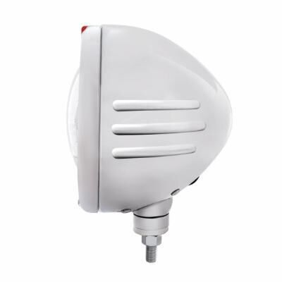 Stainless Steel Classic Embossed Stripe Headlight 5 LED Bulb & Dual Mode LED Signal - Bild 2