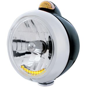 Black Guide 682-C Headlight H4 With 10 Amber LED & Dual Mode LED Signal