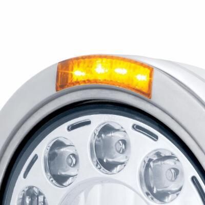 Stainless Bullet Classic Headlight 11 LED Bulb With Dual Mode LED Turn Signal - Bild 2