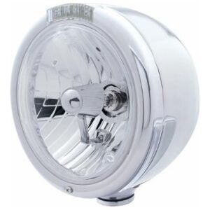 Stainless Steel Classic Half Moon Headlight Crystal H4 Bulb & LED Turn Signal