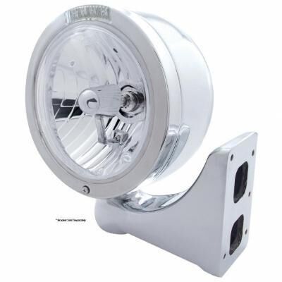 Stainless Steel Bullet Half Moon Headlight Crystal H4 Bulb & LED Turn Signal - Bild 2