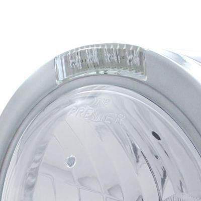 Stainless Steel Bullet Half Moon Headlight Crystal H4 Bulb & LED Turn Signal - Bild 4