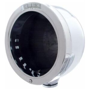 Stainless Steel Bullet Half Moon Headlight No Bulb With LED Turn Signal