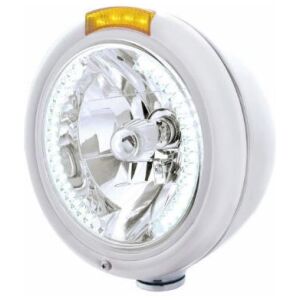 Chrome Classic Headlight H4 With 34 White LED & Signal