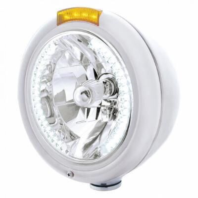 Chrome Classic Headlight H4 With 34 White LED & Signal