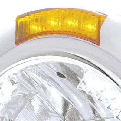 Chrome Classic Headlight H4 With 34 White LED & Signal - Bild 3