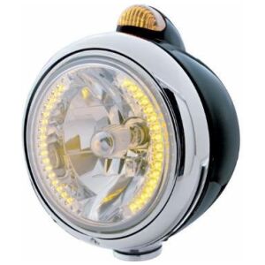 Black Guide 682-C Headlight H4 With Amber LED & Dual Mode LED Signal