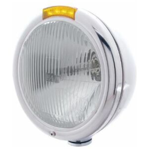 Classic Headlight Assembly H4 Bulb & LED Turn Signal