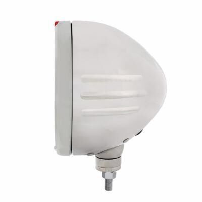 Stainless Steel Classic Stripe Headlight No Bulb With LED Signal - Bild 3