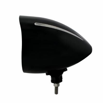 Black "Billet" Style Groove Headlight With Visor 5 LED Bulb - Blackout - Bild 4