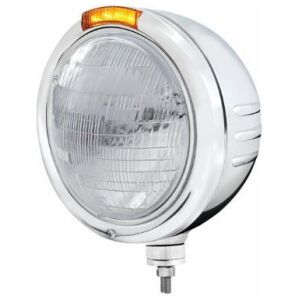 Stainless Steel Classic Embossed Stripe Headlight 6014 & Dual Mode LED Signal