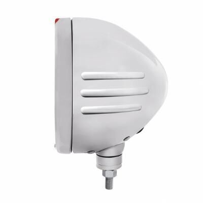 Stainless Steel Bullet Embossed Stripe Headlight 6014 & Dual Mode LED Signal - Bild 2