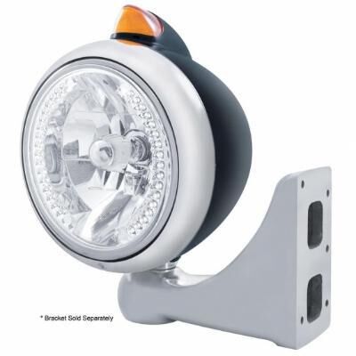 Black "Guide" 682-C Headlight H4 With White LED & Original Style LED Signal - Bild 5
