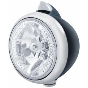 Black "Guide" 682-C Headlight H4 With White LED & Original Style LED Signal