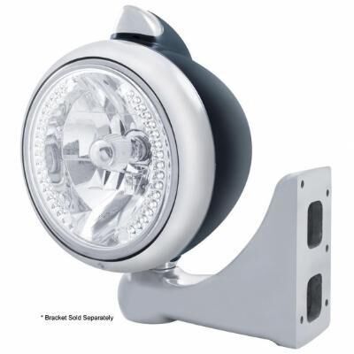 Black "Guide" 682-C Headlight H4 With White LED & Original Style LED Signal - Bild 3
