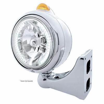 Stainless Steel Guide 682-C Headlight H4 With White LED & Dual Mode LED Signal - Bild 2