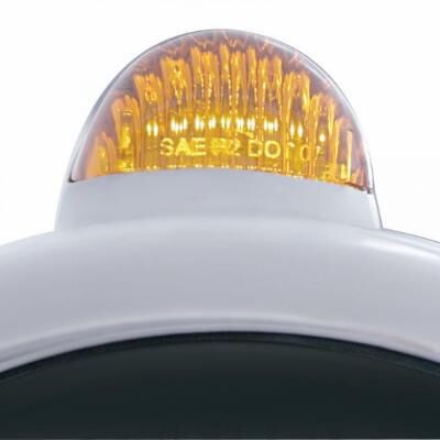 Stainless Steel Guide 682-C Headlight H4 With White LED & Dual Mode LED Signal - Bild 3