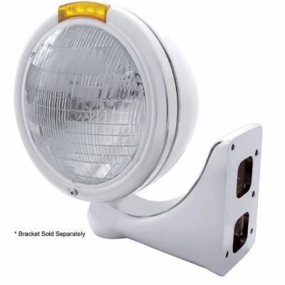 Stainless Steel Classic Headlight 6014 Bulb & LED Turn Signal - Bild 2