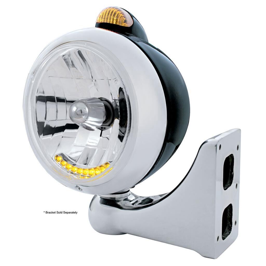 Black Guide 682-C Headlight H4 With 10 Amber LED & Dual Mode LED Signal - Bild 2