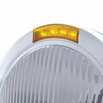 Stainless Steel Bullet Classic Headlight H4 Bulb & LED Turn Signal - Bild 3