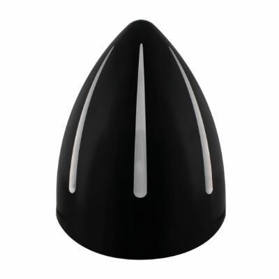 Black "Billet" Style Groove Headlight With Visor H4 Bulb With 34 White LED - Bild 3
