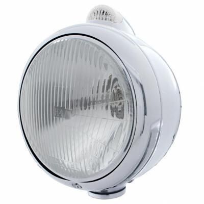 Chrome Guide 682-C Style Headlight H4 & LED Turn Signal - Clear Lens