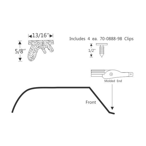 Roof Rail GummilistGummilist 1964-65 2dr ht Buick Chevrolet Oldsmobile Pontiac - Bild 2