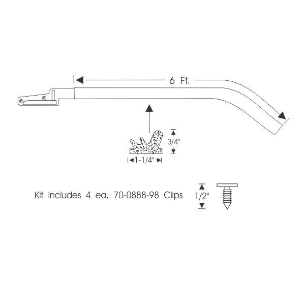 Roof Rail GummilistGummilist 1963-64 4dr ht Buick Cadillac Oldsmobile - Bild 2