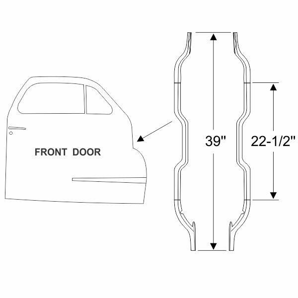 Dörrgummilist 1942-48 2dr 4dr sedan Buick Cadillac Oldsmobile Pontiac - Bild 5
