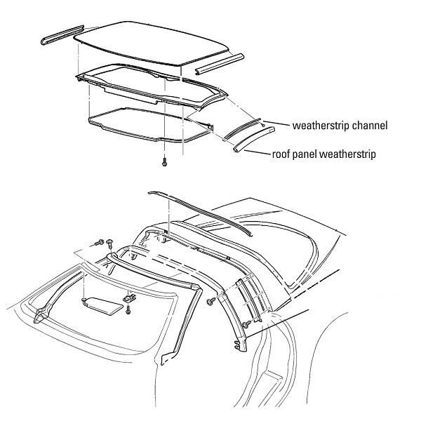 Removable Hardtop Roof Side Rail Weatherstrips 1997-2004 2dr Chevrolet - Bild 4