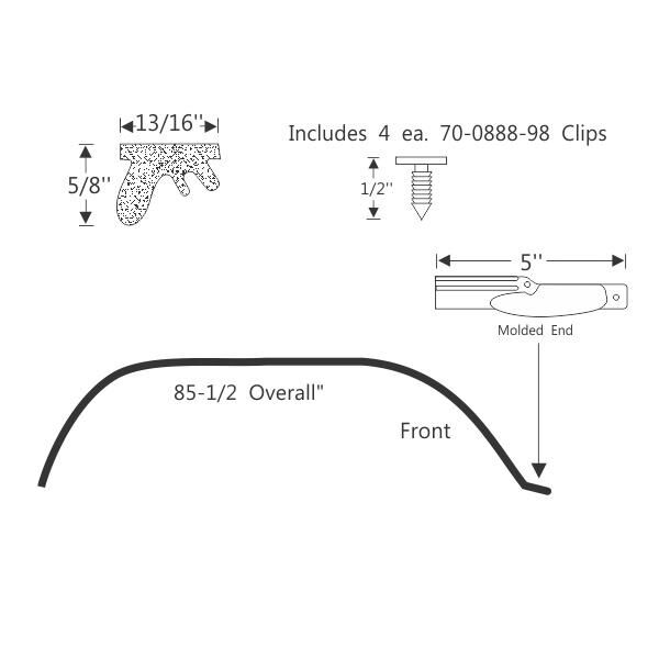 Roof Rail GummilistGummilist 1965-66 4dr ht Buick Chevrolet Oldsmobile Pontiac - Bild 2