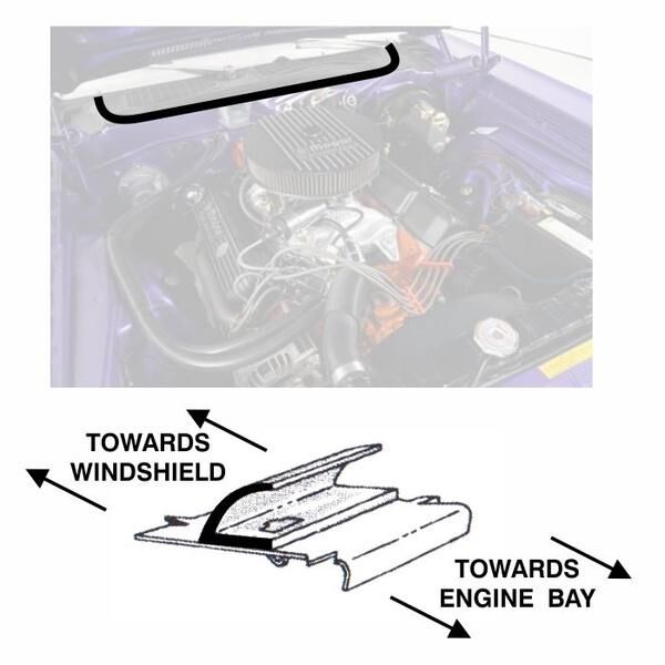 Torpedgummlist Huv 1970-74 2dr ht cab Dodge Plymouth - Bild 5