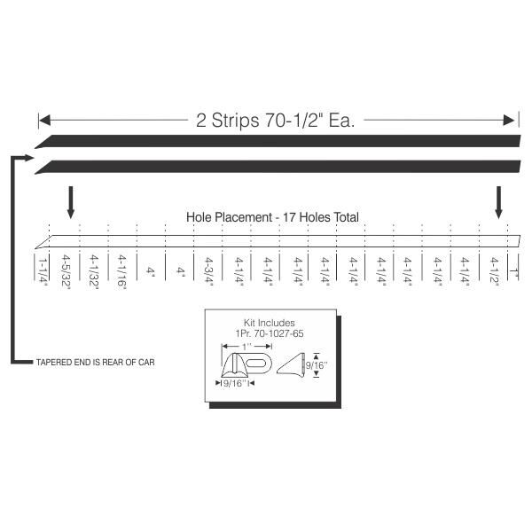 Hardtop Roof Rail Weatherstrips 1956 4dr ht Buick Cadillac - Bild 2