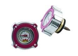 Kylarlock ThermoCap 16 PSI Röd Inbyggd kalibrerad temperaturmätare Import Mr. Gasket 2473R